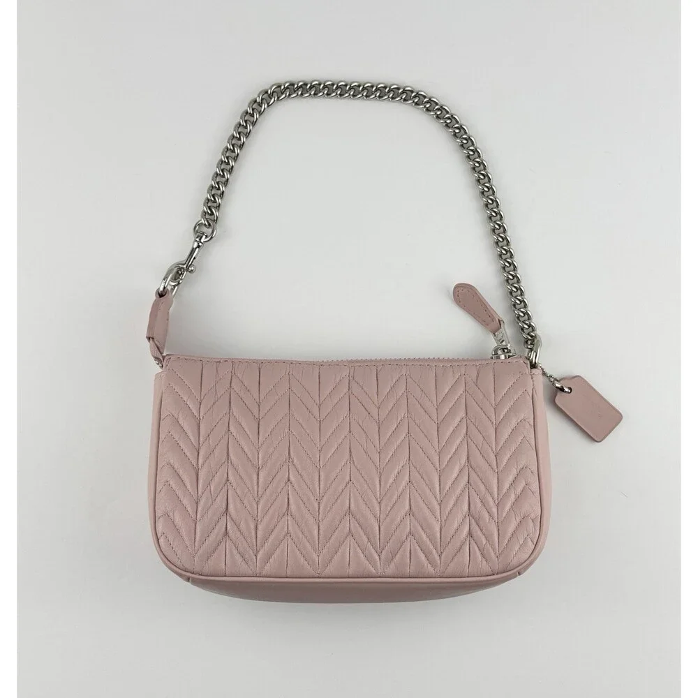 Coach Pink Leather Chain Crossbody Clutch 2Way - Excellent Condition